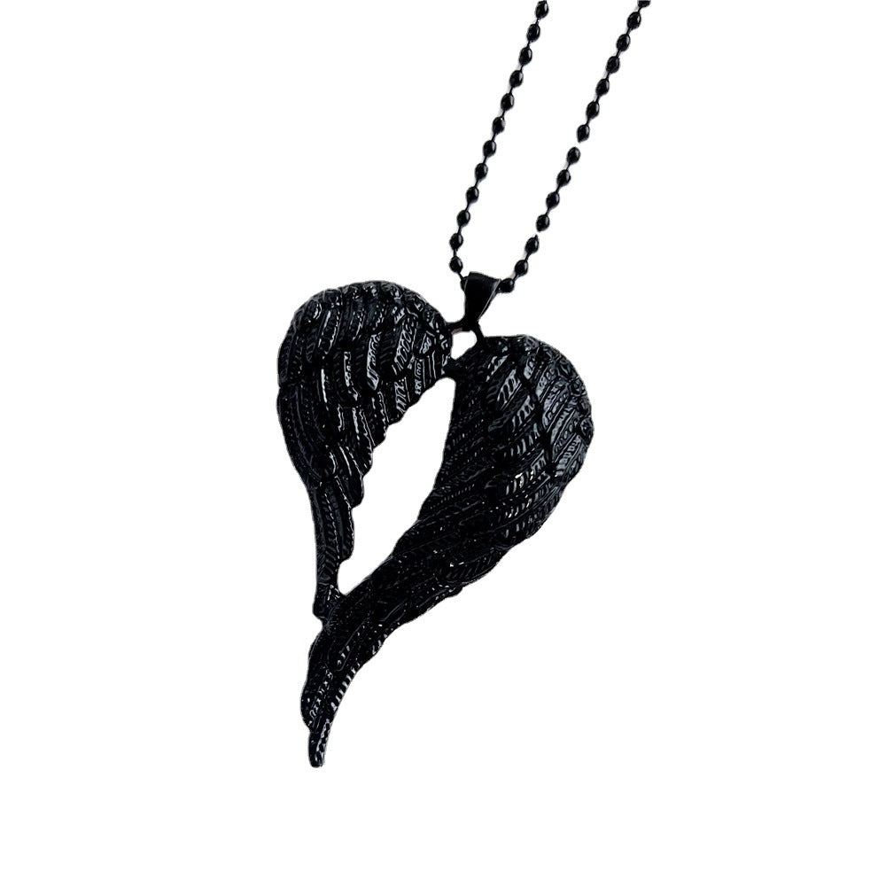 Collares de aleación de espejo de corazón de vampiro oscuro al por mayor